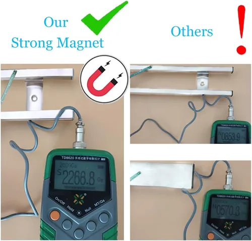Miniatura 5 de YIIYIIN Soporte magnético para cuchillos de 18 pulgadas para montaje en pared, tiras magnéticas para cuchillos con 12 ganchos, acero inoxidable 304
