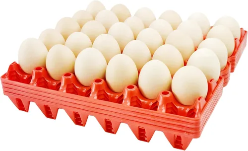 Miniatura 8 de Paquete de 8 bandejas de huevos de plástico para huevos de 30 huevos para granjeros caseros, cajas apilables para huevos con capacidad