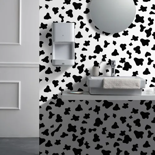 Miniatura 7 de Papel de contacto con puntos blancos y negros, papel tapiz con diseño de vaca para despegar y pegar, autoadhesivo, lindo papel de pared extraíble