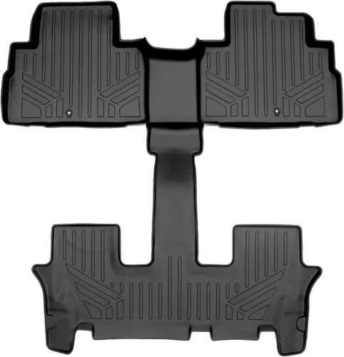 Miniatura 12 de SMARTLINER Juego de alfombrillas negras de tercera fila para todo tipo de clima, compatibles con Kia Telluride/Hyundai Palisade 2020-2023 con banco