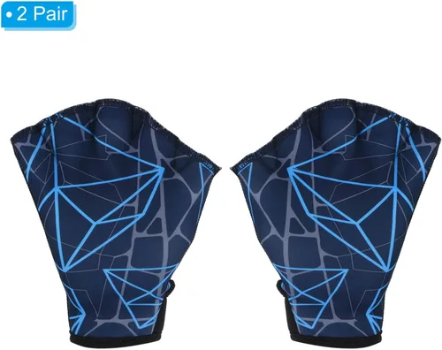 Miniatura 3 de PATIKIL Guantes acuáticos de natación guantes de natación con malla de impresión de resistencia al agua accesorios de entrenamiento para natación