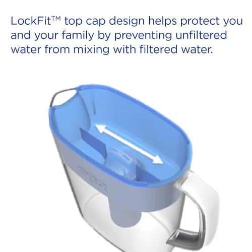 Miniatura 7 de PUR Jarra de filtro de agua de 7 tazas con 1 filtro PUR original, filtración potente 3 en 1, sin BPA, apta para lavavajillas, blanco, PPT710WA