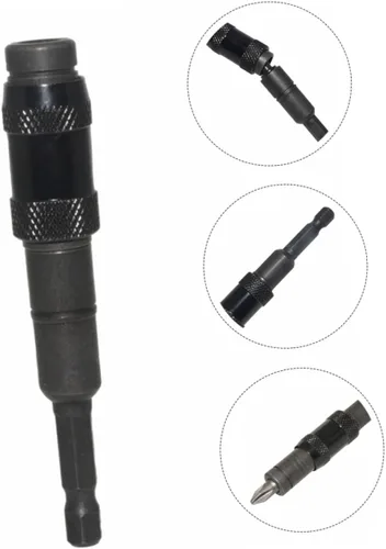 Miniatura 5 de TEHAUX Soporte de punta de poste magnético universal para broca de broca, soporte magnético para brocas, eje de extensión de broca, acero cromado