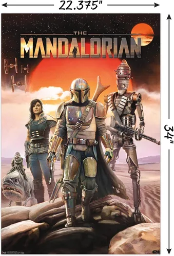 Miniatura 3 de Trends International Star Wars: The Mandalorian - Póster de pared de grupo, 22.375 x 34 pulgadas, paquete de póster y clip