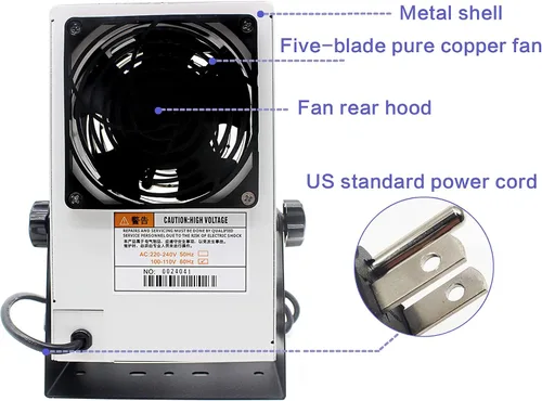 Miniatura 4 de FEITA Soplador de aire ionizador ESD ionizador Soplador de aire ionizante de escritorio Eliminador estático Ventilador ionizado antiestático AC110V