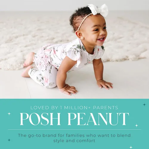 Miniatura 12 de Posh Peanut Mameluco de manga casquillo con volantes para bebé, ropa para niñas recién nacidas, pijama de una pieza para niños, viscosa suave