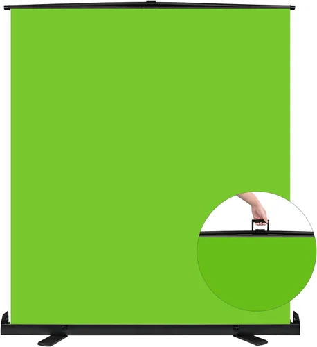 Miniatura 12 de Yesker Telón de fondo Chromakey de 5 x 6.5 pies, pantalla de fondo 2 en 1 verde y azul, telón de fondo plegable para fotografía