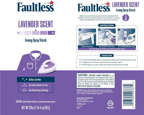 Miniatura 7 de Faultless - Aerosol de almidón para lavandería, latas de 20 onzas para un deslizamiento suave de la plancha en la ropa y la tela incluso en aerosol