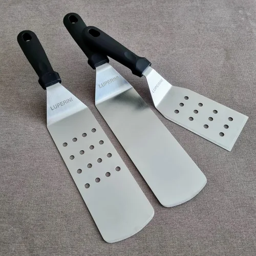 Miniatura 4 de LUPERINI. Juego de volteador para barbacoa, juego de acero inoxidable, espátula de parrilla para carne, pescado, huevo, panqueque, hamburguesa