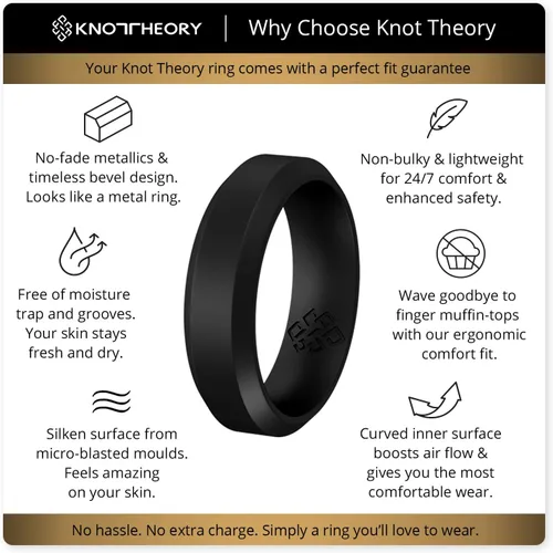 Miniatura 3 de Knot Theory - Anillo de boda de silicón para hombres y mujeres Anillos de goma finos de calidad superior con gran estilo, comodidad son ideales