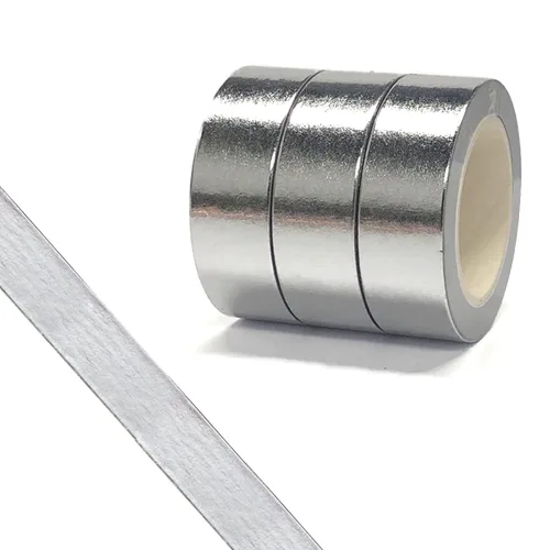 Cinta washi de papel de aluminio sólido, cinta adhesiva decorativa autoadhesiva, cinta de arte gráfico, envoltura de cinta gráfica Washi DIY para