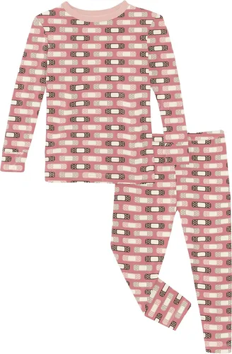 Miniatura 72 de KicKee Pants Conjunto de pijama de manga larga con estampado de piezas