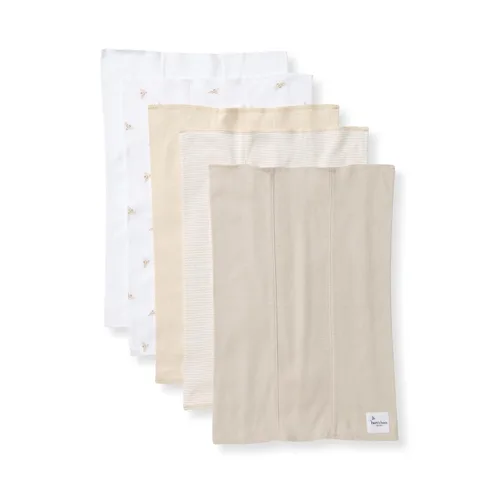 Burts Bees - Paños para eructos para bebé, 100% algodón orgánico, extra absorbente, tela suave, paquete de 5 paños esenciales para eructos grandes,