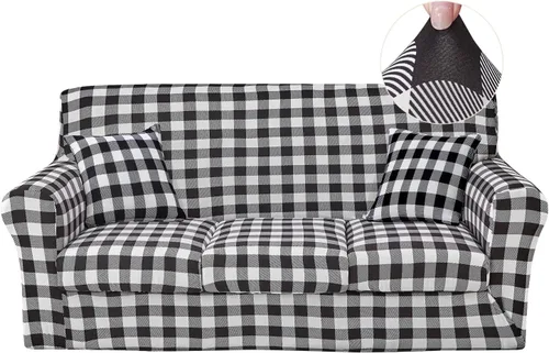 Miniatura 12 de JQinHome Funda elástica para sofá de 2 piezas Fundas para sofá, funda para sillón con funda de cojín separada para silla, protector de muebles