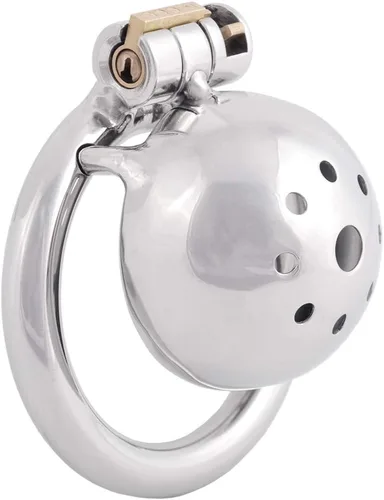 Dispositivo de Castidad de Metal TERNENCE para Hombres, Cinturón de Castidad Cómodo con Bloqueo de Virginidad y Jaula Pequeña C240 (40mm / 1.57