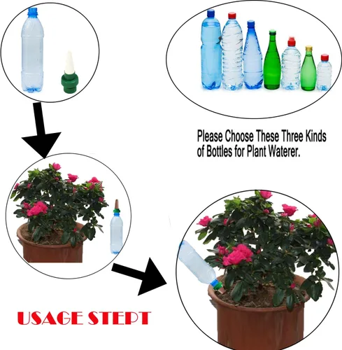 Miniatura 3 de Greatstar - Regadera de plantas de cerámica para vacaciones, sistema automático de estacas de riego de flores y goteo para uso en interiores y 8 Pzas