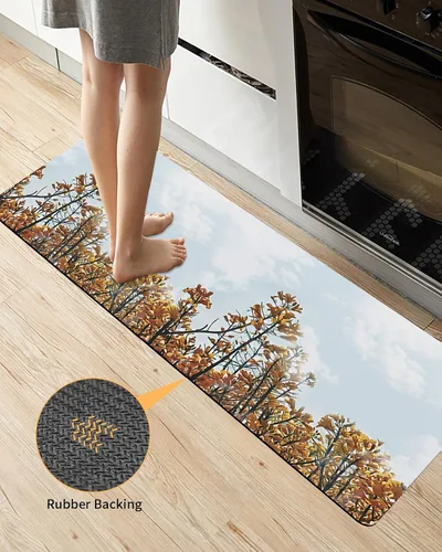 Miniatura 3 de Tapete de baño para bañera y hojas de flores de otoño, antideslizante, de secado rápido y absorbente, tierra de diatomeas, fregadero, dormitorio