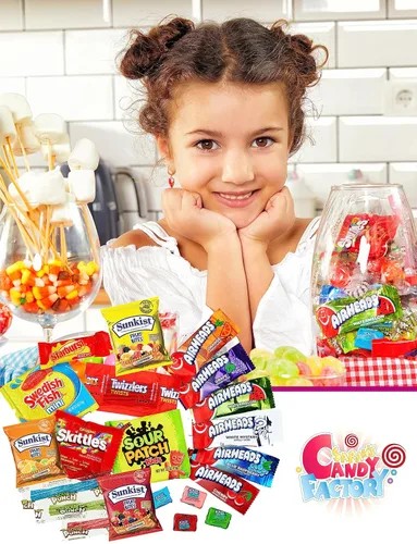 Miniatura 2 de Sarah's Candy Factory Caramelos de frutas surtidos a granel, Starburst, Skittles, peces suecos, cabezas de aire, Jolly Rancher, Sunkist y más
