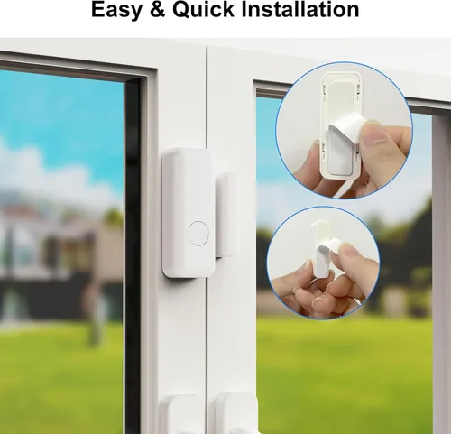 Miniatura 9 de Sistema de seguridad inalámbrico para el hogar, kit de bricolaje de 21 piezas con sensores de movimiento, botón SOS, control remoto, sensores