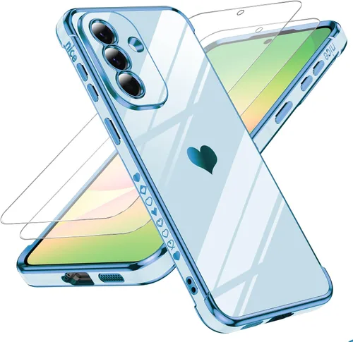 Miniatura 90 de LeYi for Moto G 5G 2025 Case: with Tempered Glass Screen Protector [2 Pcs]+ Full Camera Lens Protection,Love Heart Plating Cute Luxury Soft TPU