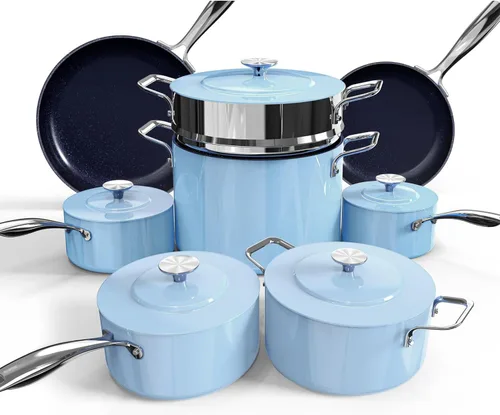 Miniatura 20 de Nuwave Lux LE - Juego de utensilios de cocina de 13 piezas con elegante mango dorado, cerámica antiadherente con infusión de diamante, sin PFAS