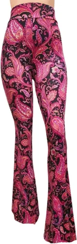 Miniatura 64 de ShopMyTrend - Pantalones de yoga largos con piernas anchas y acampanadas estilo palazzo, con cintura alta, para mujer
