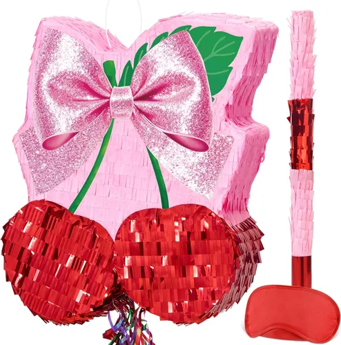 Miniatura 13 de WERNNSAI - Piñata de sirena plegable, piñata de cumpleaños con flecos que incluye cuerda para jalar, venda y bate. Decoraciones