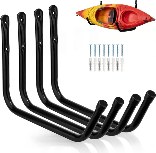 Kayak Storage Rack Wall Mount, Kayak Hooks, Heavy Duty Garage Storage Hooks Suitable for Hanging Ladders, Bikes, Kayak