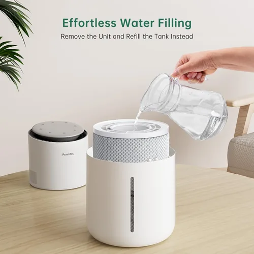 Miniatura 8 de Provirtec MistFree Humidificador inteligente para dormitorio, humidificador evaporativo sin polvo blanco, humedad automática y control