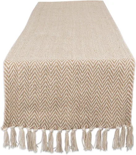 Miniatura 19 de DII Woven Basic - Camino de mesa Chevron de la colección de mesa, 15 x 72 pulgadas, gris
