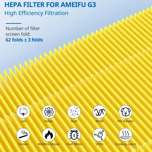 Miniatura 8 de Filtro G3 para el cuidado de mascotas compatible con AME G3 Sferf-30 (FXAP2W) purificador de aire para VEWIOR ClearAir-A3 Filtro purificador de aire