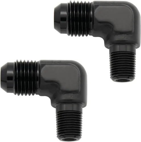 Miniatura 41 de Adaptador de tubo de manguera de combustible de aluminio recto 16AN acampanado a 3/4" NPT macho Unión de rosca negro