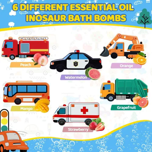 Miniatura 4 de Bombas de baño para niños, regalos STEM para niños y niñas de 3 a 12 años, auto hecho a mano, paquete de 6 juguetes naturales orgánicos de burbujas