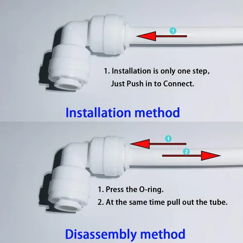 Miniatura 4 de MALIDA Adaptador de rosca hembra de conector rápido codo y combinación recta, rosca de 1/2 pulgada x tubo de 1/4 pulgadas OD Push to Connect