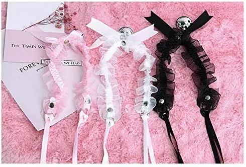 Miniatura 2 de Pingyongchang - Gargantilla de encaje ajustable con campana, estilo gótico, collar para mujeres y niñas, extraíble para cosplay