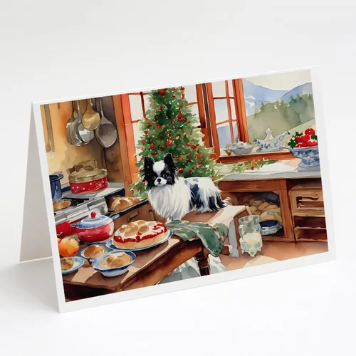 Miniatura 141 de Caroline's Treasures DAC3884GCA7P Paquete de 8 tarjetas en blanco de Navidad con galletas de husky siberiano Tarjetas de felicitación con sobres