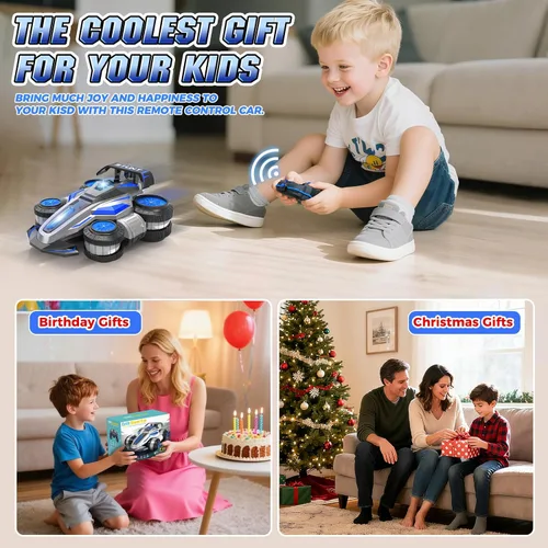 Miniatura 7 de Coche de control remoto de alta velocidad Rc Drift 25KM/H, giratorio de 360° 2.4 GHz 4WD RC Cars para niños, niñas y adultos, auto de acrobacias RC