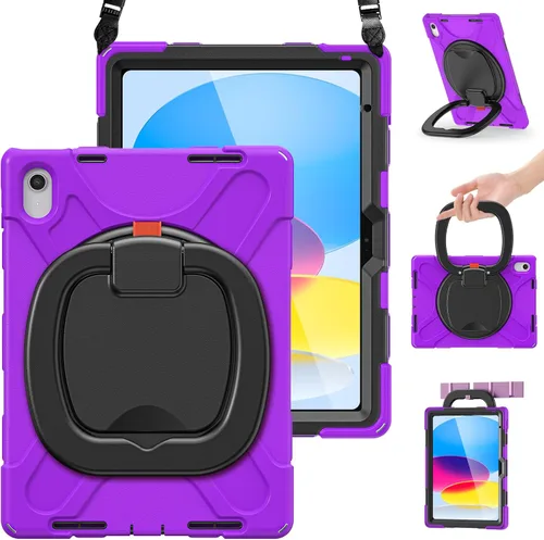 Miniatura 16 de BRAECN Funda para iPad (A16) de 11ª/10ª generación de 11 pulgadas/10.9 pulgadas 2025/2022, funda de silicona resistente con protector de pantalla