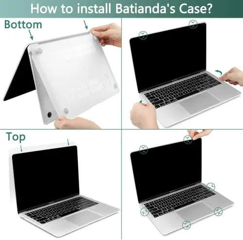 Miniatura 9 de Batianda - Carcasa rígida protectora de plástico transparente y mate para MacBook Pro (2019, 2018, 2017, 2016) de 13 pulgadas, modelo A2159, A1989