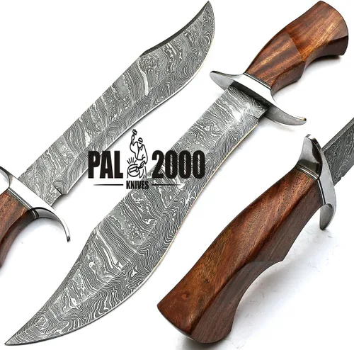 Miniatura 3 de PAL 2000 KNIVES Cuchillo Bowie hecho a mano de acero de Damasco de 19 pulgadas con funda 9291