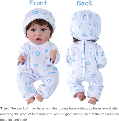 Miniatura 4 de BABESIDE Juego de 8 piezas de ropa para muñeca bebé con cuna para muñecas de 8-10-12 pulgadas, ropa y accesorios para muñeca bebé Bitty para bebés