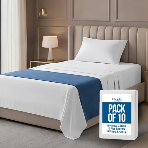 Miniatura 18 de Utopia Bedding Juego de sábanas de tamaño King, paquete a granel de 8 sábanas, microfibra suave cepillada, bolsillos profundos, resistente al