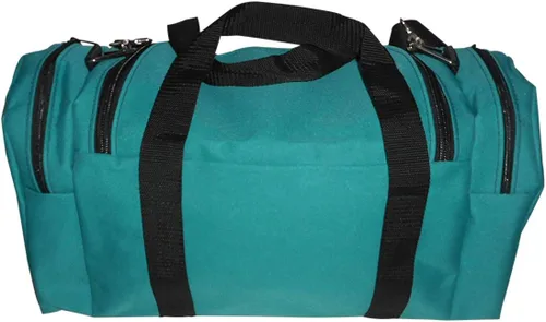 Miniatura 36 de Bolsa de lona triple grande con apertura en U, bolsillo frontal y dos compartimentos laterales, perfecta bolsa de cabina fabricada en Estados Unidos.