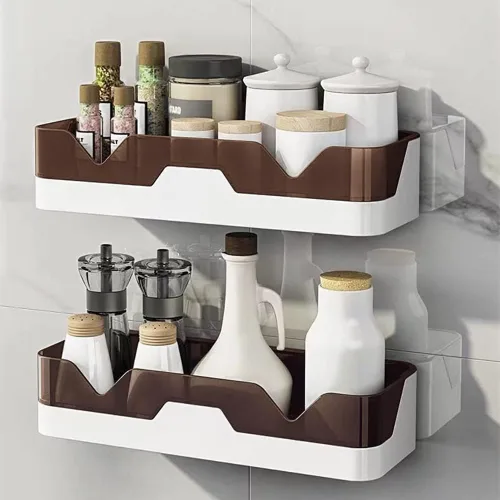 Miniatura 5 de MRPAPA Organizador de baño, organizador de ducha, paquete de 2 estantes de baño montados en la pared, organización y almacenamiento de baño, soporte