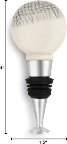 Miniatura 5 de Wish - Tapón para botella de vino de acero inoxidable y gres gris acolchado 4 x 2