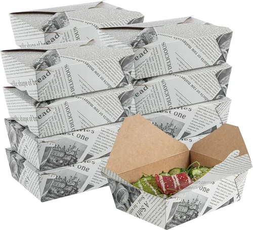 Miniatura 55 de Restaurantware Bio Tek - Cajas para llevar de 30 onzas, 200 loncheras para llevar, cierre de tabulación, resistentes al calor, desechables, de papel