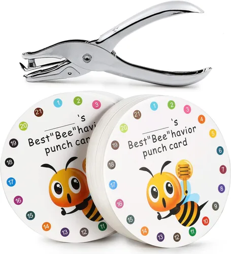 Miniatura 15 de ONEDONE Tarjetas perforadas (paquete de 200) tarjetas de recompensa para premios de incentivo de comportamiento en el aula para niños, estudiantes