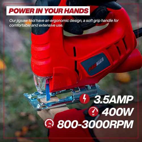 Miniatura 3 de Rompecabezas, 3.5 Amp 400W, Cortador de madera con 6 velocidades variables, corte biselado de hoja ajustable 0-45º grados, sierra de calar