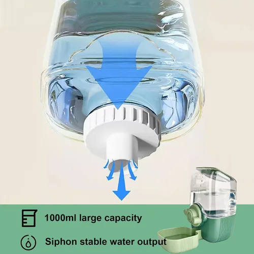 Miniatura 6 de Botella de agua de conejo de 35 onzas, dispensador de agua automático para colgar para mascotas para hurones, conejillos de indias, chinchilla, Verde