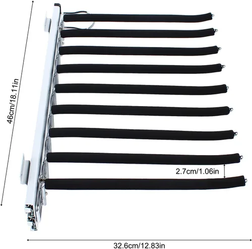 Miniatura 3 de Perchero extraíble para pantalones con 9 brazos, percha de acero para pantalones, perchero extensible para ahorrar espacio, organizador de ropa